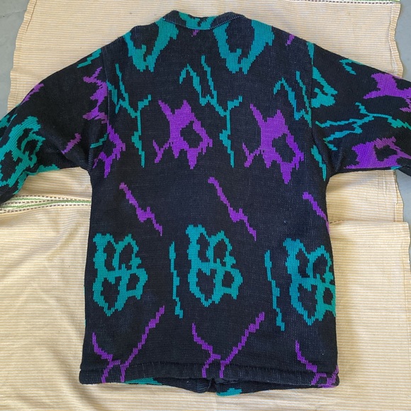 Changing Scene ~ 80s Vintage Knitted Heavy Sweater Coat ~ Size Small - Picture 10 of 14